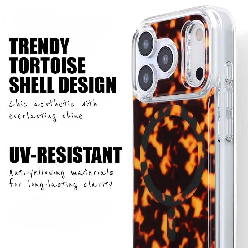 Crong Deluxe MAG Cover - Funda para iPhone 17 Pro Max MagSafe (carey)