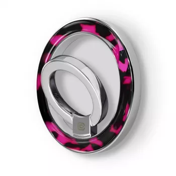 Crong Deluxe RING Holder - Anillo magnético para teléfono MagSafe (Pink Tortoise)