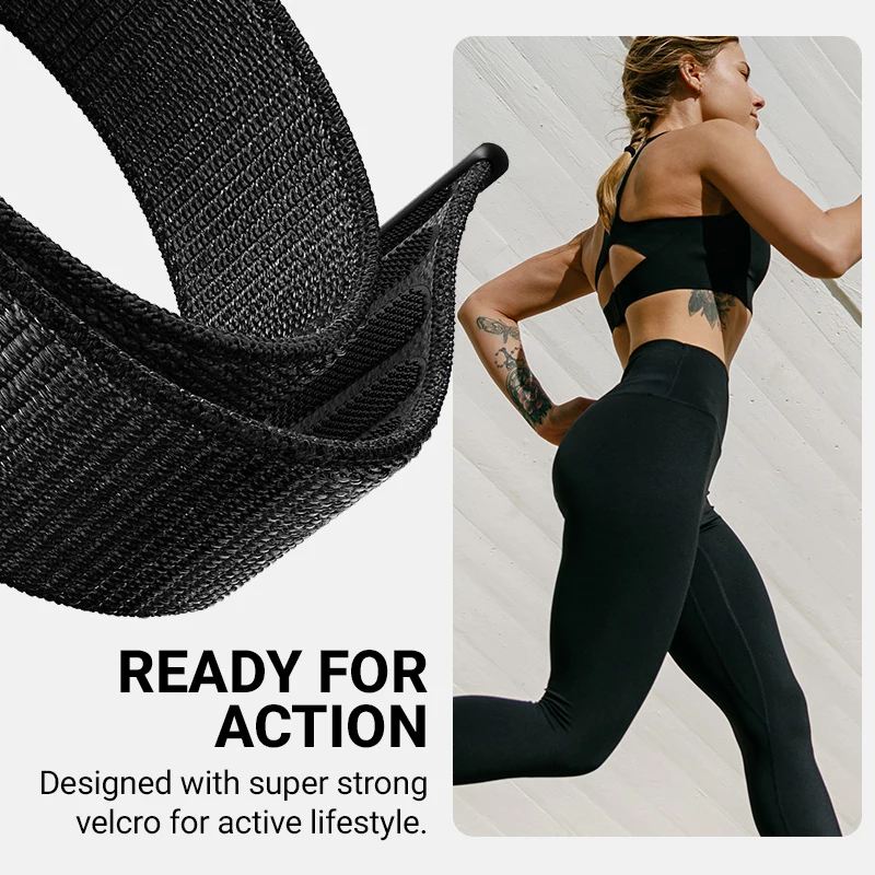 Crong Nylon Sport Loop para Apple Watch 38/40/41/42 mm (Midnight Run)