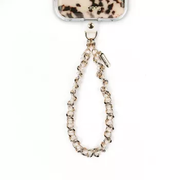 Crong Phone Charm Pearl Twist - Lanyard elegante para fundas de teléfono