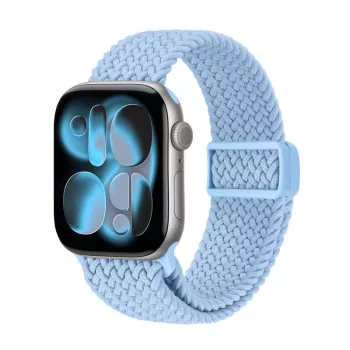 Crong Wave Band Solo Loop de nylon trenzado para Apple Watch 38/40/41/42 mm Azul