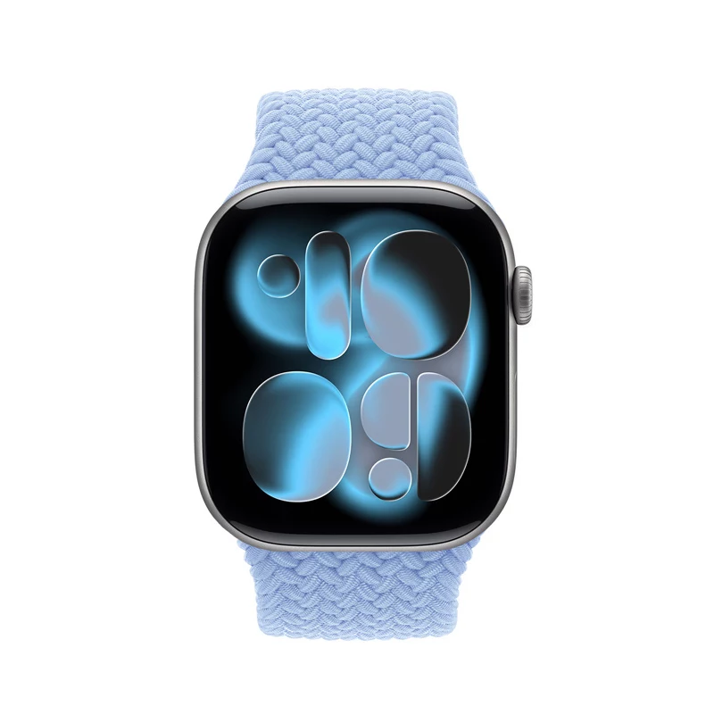 Crong Wave Band Solo Loop de nylon trenzado para Apple Watch 38/40/41/42 mm Azul
