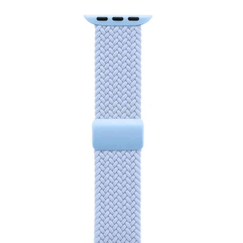 Crong Wave Band Solo Loop de nylon trenzado para Apple Watch 38/40/41/42 mm Azul