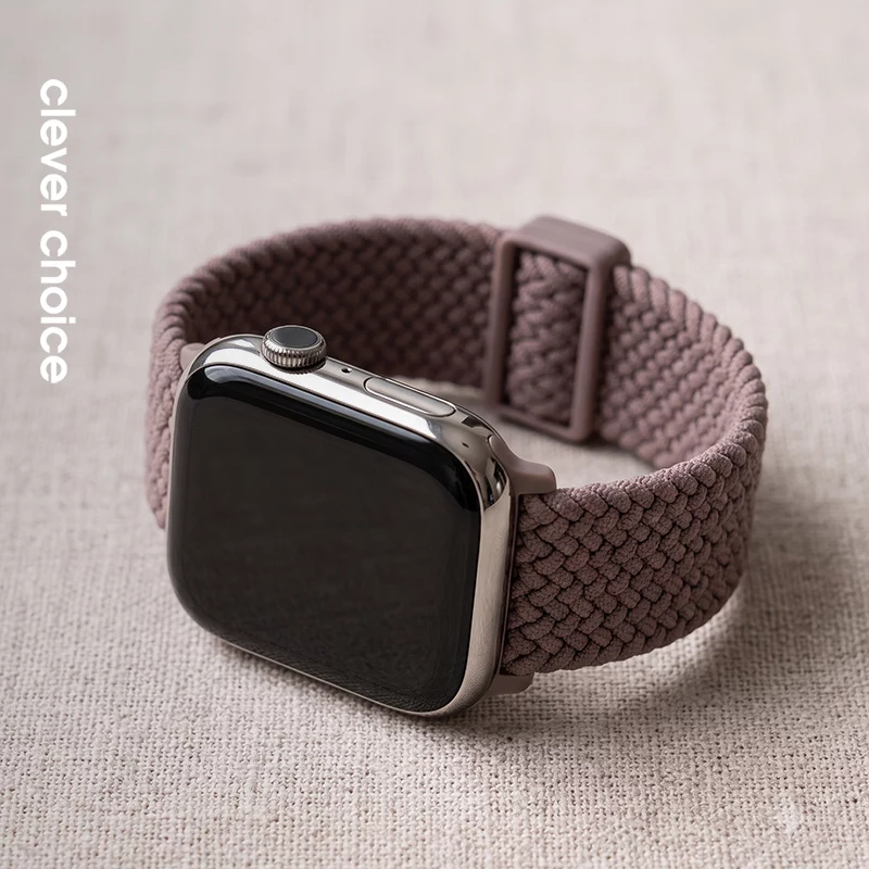 Crong Wave Band Correa de nylon trenzado para Apple Watch 38/40/41/42 mm Marrón