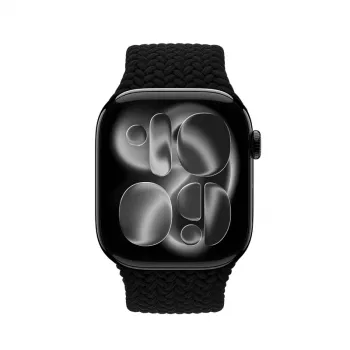Crong Wave Band Correa trenzada para Apple Watch 38/40/41/42 mm (Negro)