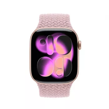 Crong Wave Band Solo Loop de nylon trenzado para Apple Watch 38/40/41/42 mm Rosa