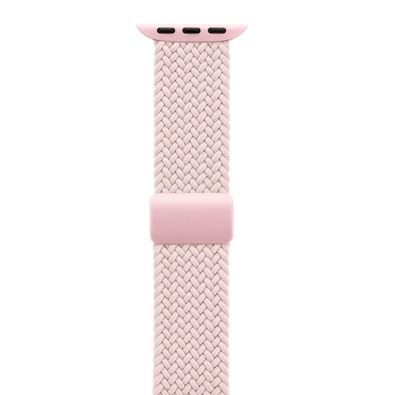 Crong Wave Band Solo Loop de nylon trenzado para Apple Watch 38/40/41/42 mm Rosa