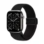 Crong Wave Band Correa de nylon trenzado para Apple Watch 44/45/46/49 mm (Negro)
