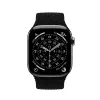 Crong Wave Band Correa de nylon trenzado para Apple Watch 44/45/46/49 mm (Negro)