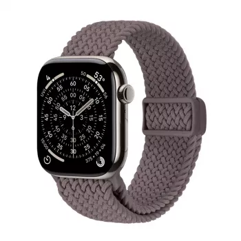 Crong Wave Band - Correa trenzada para Apple Watch 44/45/46/49 mm (Marrón)
