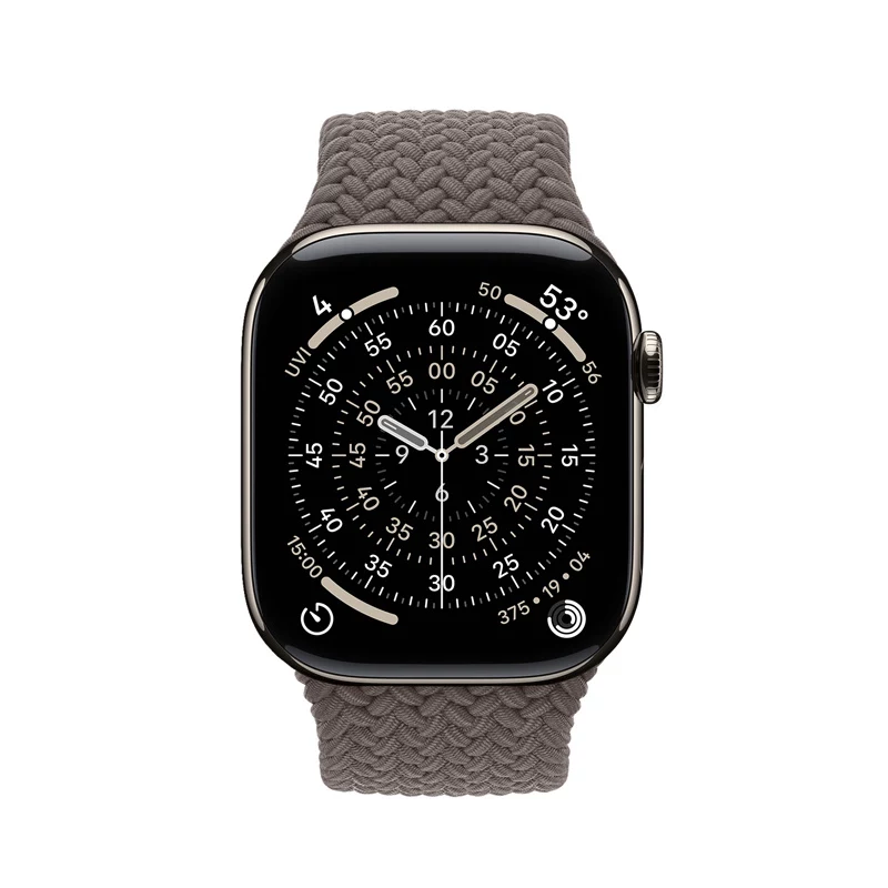 Crong Wave Band - Correa trenzada para Apple Watch 44/45/46/49 mm (Marrón)