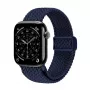 Crong Wave Band Solo Loop de nylon trenzado para Apple Watch 44/45/46/49 mm (Navy Blue)