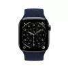 Crong Wave Band Solo Loop de nylon trenzado para Apple Watch 44/45/46/49 mm (Navy Blue)