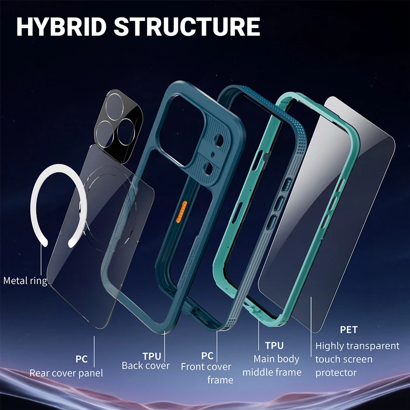 Crong Seal Cover funda impermeable IP68 para Apple iPhone 17 Pro (azul marino)