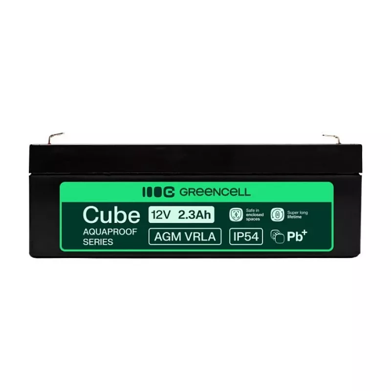 Batería Greencell AGM VRLA 12V 2,5Ah sin mantenimiento para cajas registradoras, juguete (178x36x66mm)