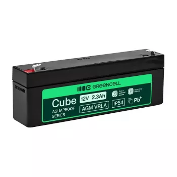 Batería Greencell AGM VRLA 12V 2,5Ah sin mantenimiento para cajas registradoras, juguete (178x36x66mm)