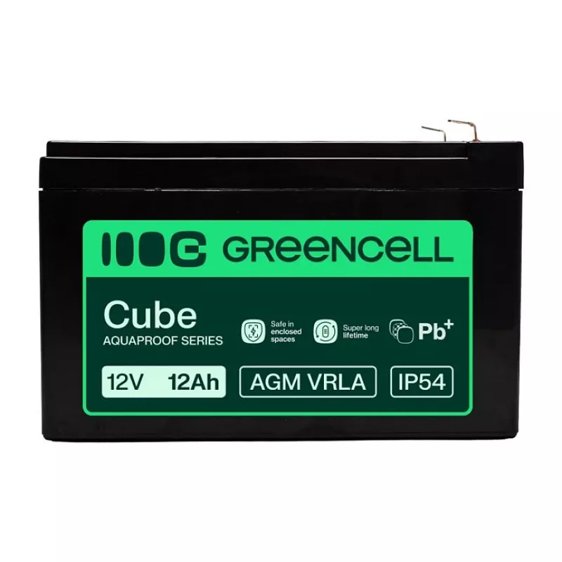 Batería Greencell AGM VRLA 12V 12Ah sin mantenimiento para cajas registradoras, juguete, cámaras (151x98,5x95mm)