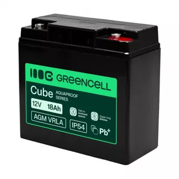 Batería Greencell AGM VRLA 12V 18Ah sin mantenimiento para cajas registradoras, juguete, cámaras (181x77x167mm)
