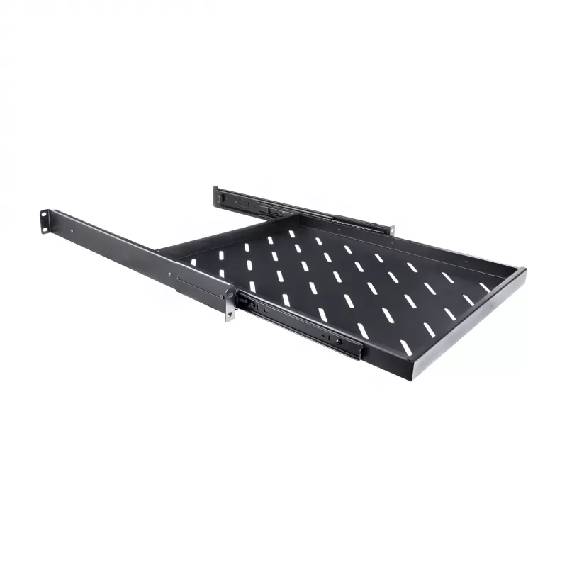 RACKTEL RL-P800W bandeja extraíble 19 inch 1U para armarios de 800 mm de profundidad, capacidad de carga 50 kg, negra