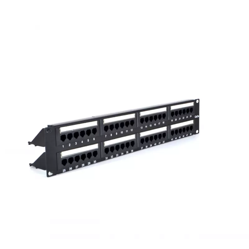 RACKTEL RL-PP4885E panel de parcheo Cat.5e UTP de 48 puertos 2U 19 inch negro