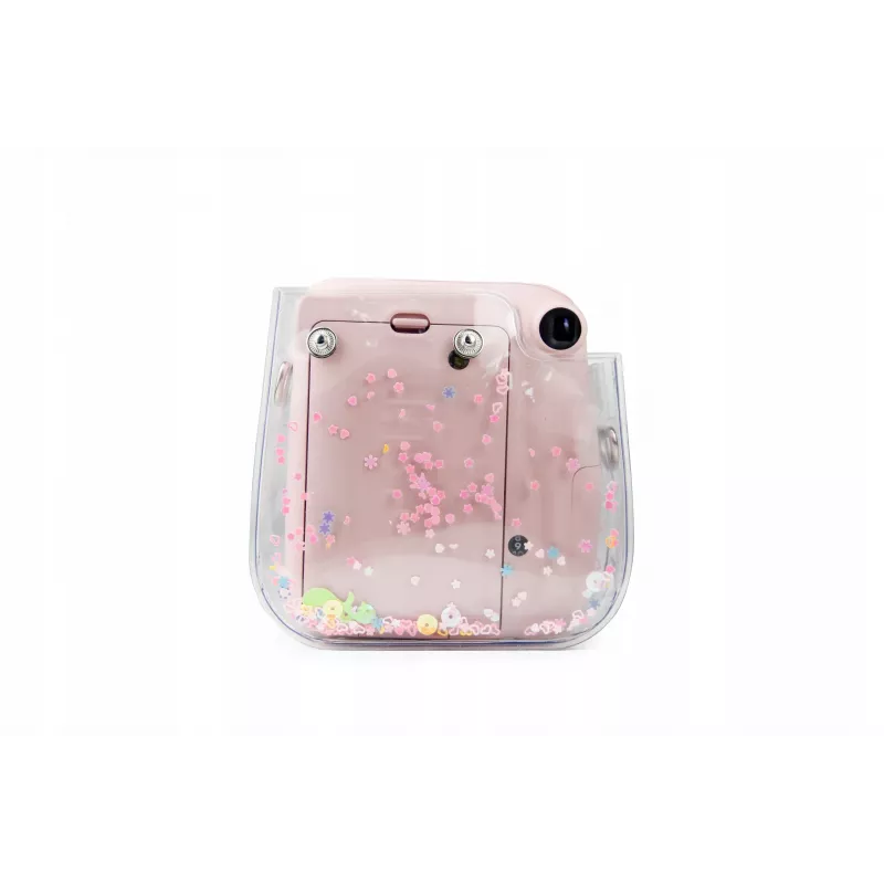 LOVEINSTANT funda protectora para Fujifilm Instax Mini 11 - transparente con lentejuelas rosas