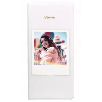 LOVEINSTANT álbum de fotos para 64 fotos, compatible con Fuji Instax Wide, Square, Polaroid 600, SX-70, Now, i-Type - blanco
