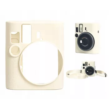 Funda protectora de silicona para Fujifilm Instax Mini 41 LOVEINSTANT - Blanca/Beige