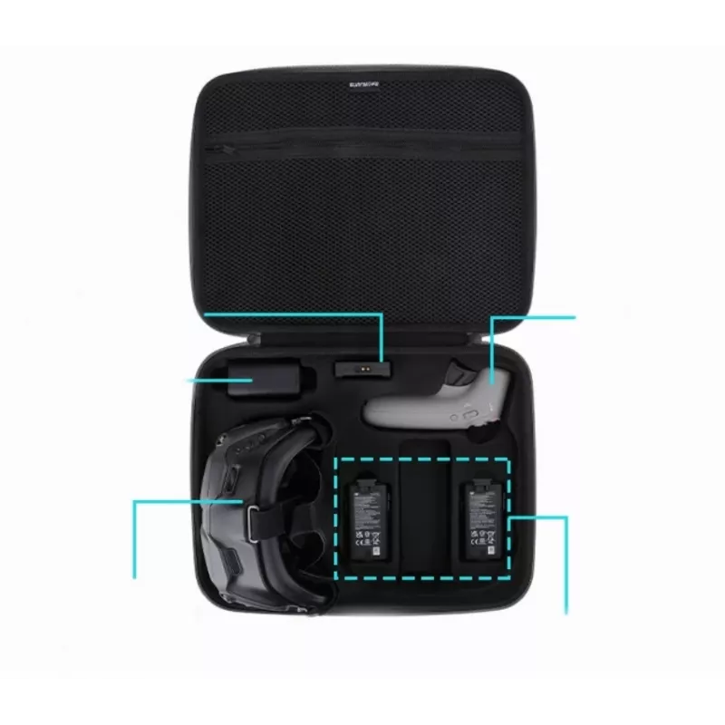 SUNNYLIFE Maletín de transporte rígido para DJI Avata, Goggles 2 y mando - Negro