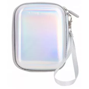 LOVEINSTANT Funda de piel PU Sparkle Silver para Fujifilm Instax Mini Evo / Mini Liplay / Mini Link
