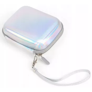 LOVEINSTANT Funda de piel PU Sparkle Silver para Fujifilm Instax Mini Evo / Mini Liplay / Mini Link