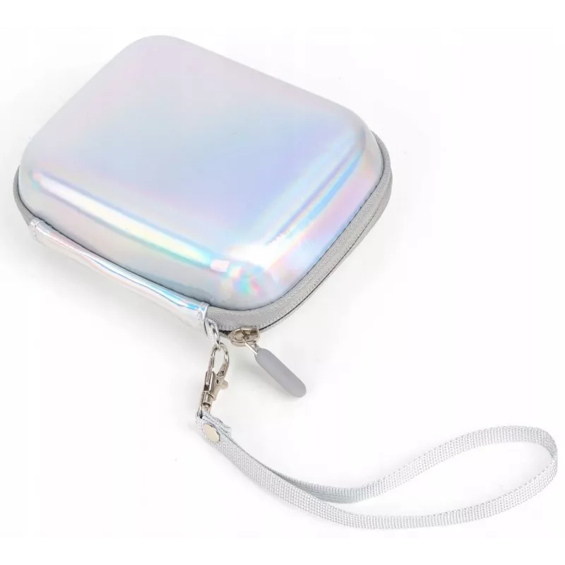 LOVEINSTANT Funda de piel PU Sparkle Silver para Fujifilm Instax Mini Evo / Mini Liplay / Mini Link