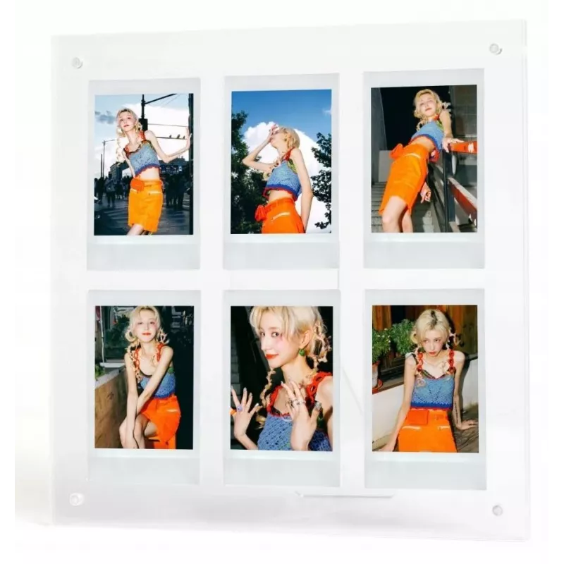 LOVEINSTANT Marco de fotos fijas para 6 fotos, compatible con Fujifilm Instax Mini / Xiaomi / Polaroid / Canon / HP / Kodak - Zinc / Transparente