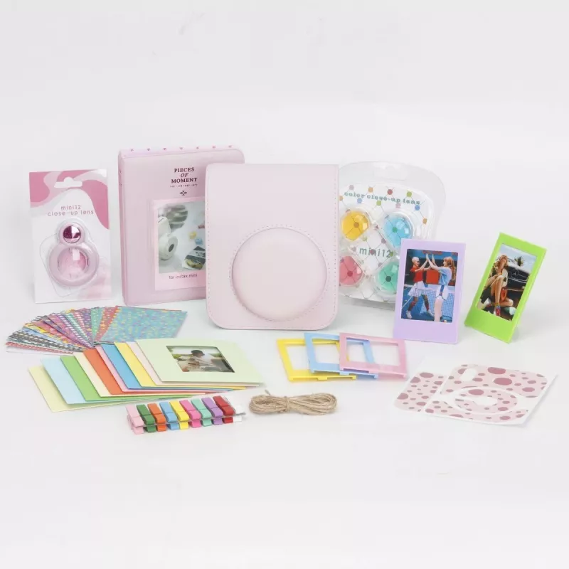 LOVEINSTANT Set de accesorios 8 en 1 para Fujifilm Instax Mini 12 - rosa