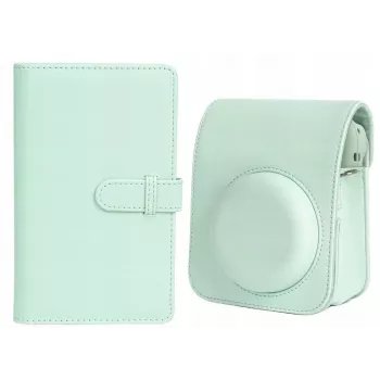 LOVEINSTANT Set de funda protectora y álbum de fotos para Fujifilm Instax Mini 12 - verde (108 fotos)