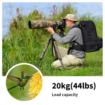 K&F Concept Cabezal panorámico Pro Gimbal 20kg 1/4 3/8 KF31.033