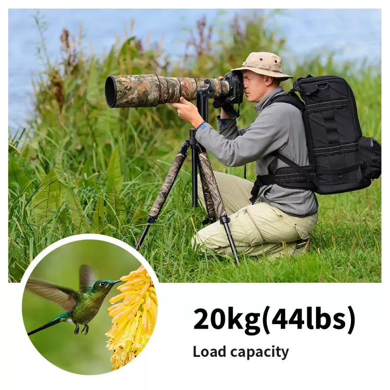 K&F Concept Cabezal panorámico Pro Gimbal 20kg 1/4 3/8 KF31.033