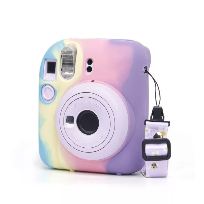 LOVEINSTANT Funda protectora de silicona para Fujifilm Instax Mini 12 - arcoíris