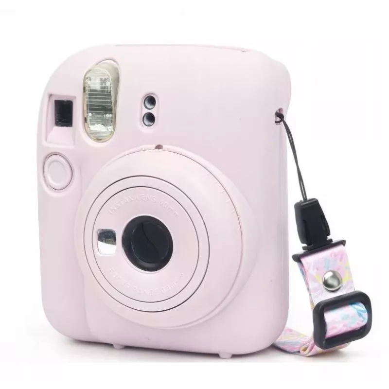 LOVEINSTANT Funda protectora de silicona para Fujifilm Instax Mini 12 - rosa