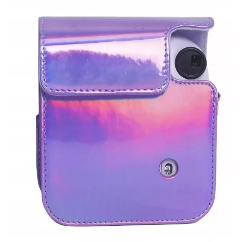 LOVEINSTANT Funda Case Cover Pouch para Fujifilm Instax Mini 12 - Lila Glitzer