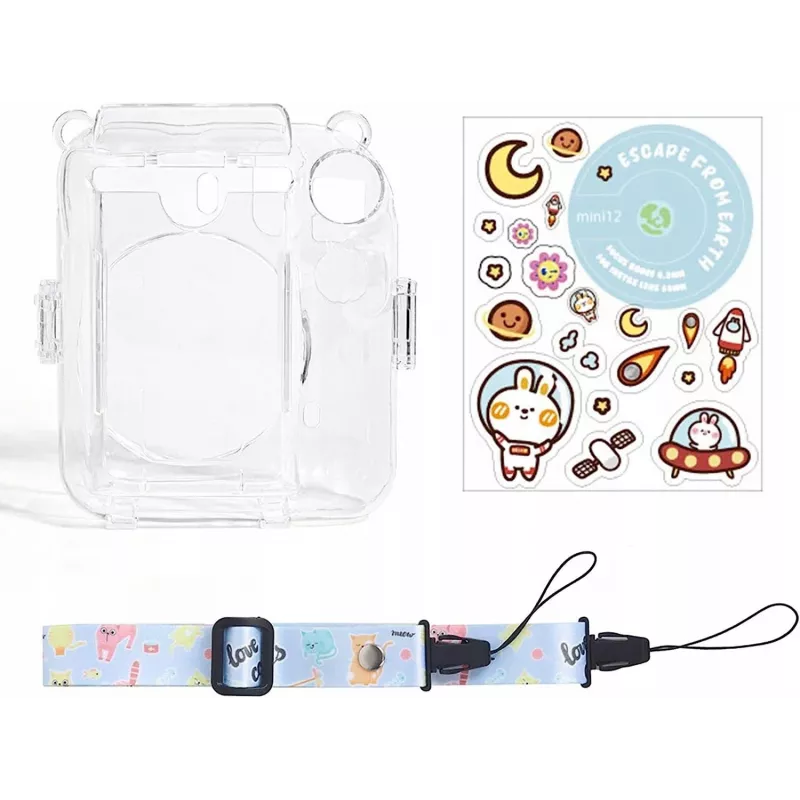 LOVEINSTANT Funda para Fujifilm Instax Mini 12 + pegatinas / Escape from Earth