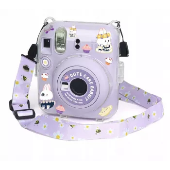 LOVEINSTANT Funda para Fujifilm Instax Mini 12 - diseño Sweet Rabbit con pegatinas