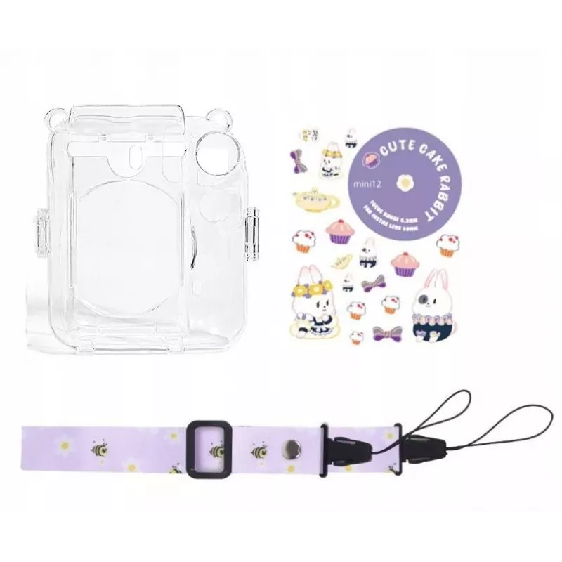 LOVEINSTANT Funda para Fujifilm Instax Mini 12 - diseño Sweet Rabbit con pegatinas