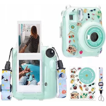 LOVEINSTANT Funda para Fujifilm Instax Mini 12 con pegatinas / Holiday Time