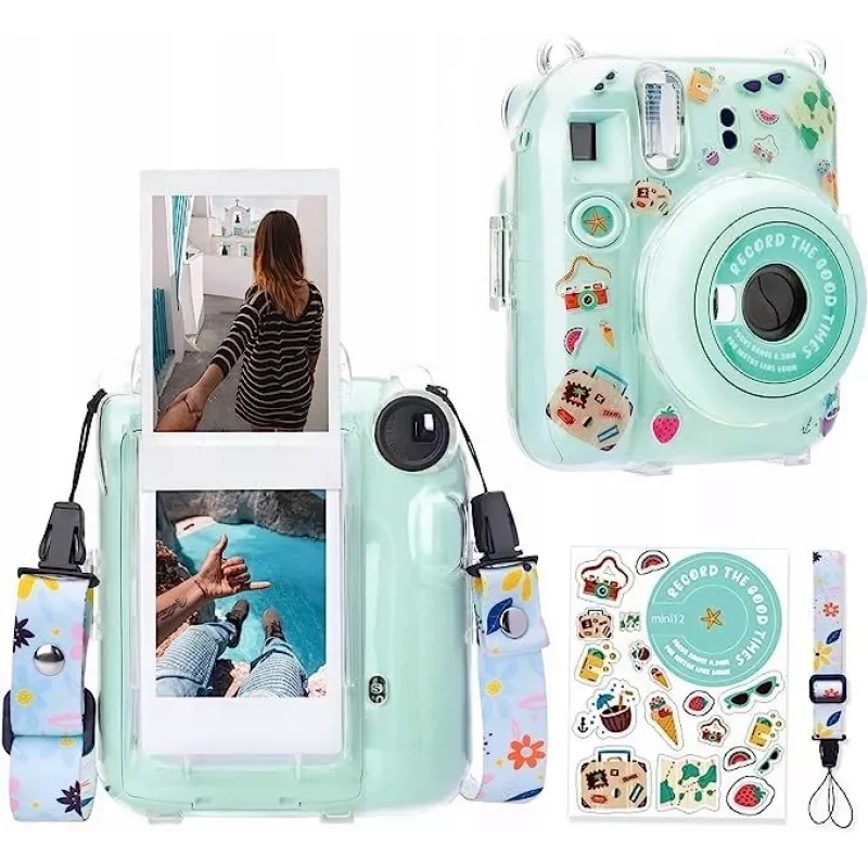 LOVEINSTANT Funda para Fujifilm Instax Mini 12 con pegatinas / Holiday Time