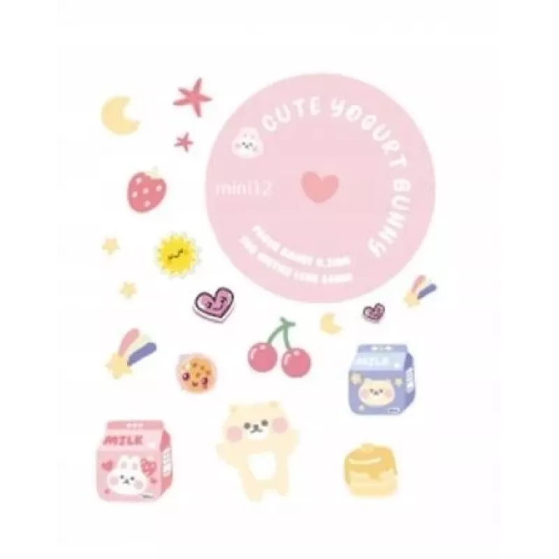 LOVEINSTANT Funda Case Cover para Fujifilm Instax Mini 12 con pegatinas - Yogurt Rabbit