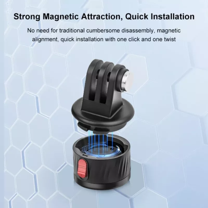 Soporte magnético de liberación rápida PULUZ con rosca de 1/4 inch para GoPro Hero 11 10 9 8 7 6 5 4 / SJCAM / Xiaomi / DJI - PU708B