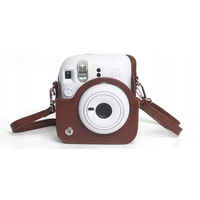 Funda protectora bandolera LOVEINSTANT para Fujifilm Instax Mini 12 - marrón