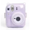 Funda protectora LOVEINSTANT para Fujifilm Instax Mini 12 - diseño Sweet Rabbit, lila con purpurina, con pegatinas y bolsa de fotos