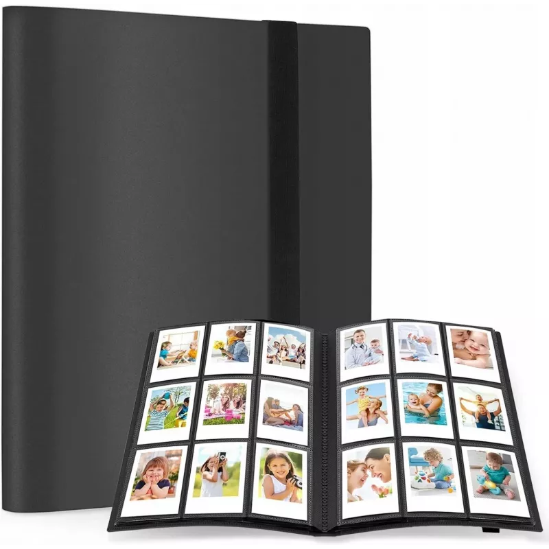 LOVEINSTANT Álbum de fotos para 360 fotos - Compatible con Fujifilm Instax Mini, Xiaomi, Polaroid, Canon, HP, Kodak - Negro