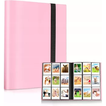 LOVEINSTANT Álbum de fotos para 360 fotos, compatible con Fujifilm Instax Mini / Xiaomi / Polaroid / Canon / HP / Kodak, Rosa